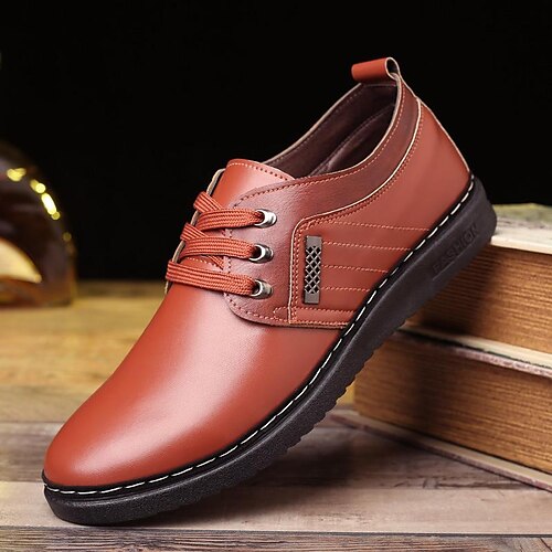 

Homens Oxfords Mocassins de couro Negócio Casual Ao ar livre Diário Caminhada Couro Ecológico Respirável Preto Marron Verão Primavera