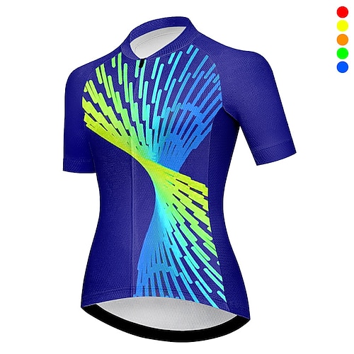 

21Grams Mujer Maillot de Ciclismo Manga Corta Bicicleta Camiseta con 3 bolsillos traseros MTB Bicicleta Montaña Ciclismo Carretera Transpirable Dispersor de humedad Secado rápido Bandas Reflectantes