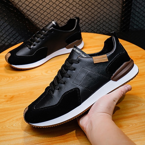 

Homme Basket Look Sportif Papa Chaussures Sportif Décontractées Extérieur du quotidien Polyuréthane Respirable Noir Blanche Bloc de couleur Eté Printemps