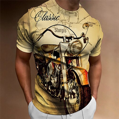 

Per uomo maglietta Pop art Moto Girocollo Abbigliamento Stampa 3D Esterno Giornaliero Manica corta Stampa Di tendenza Originale Vintage