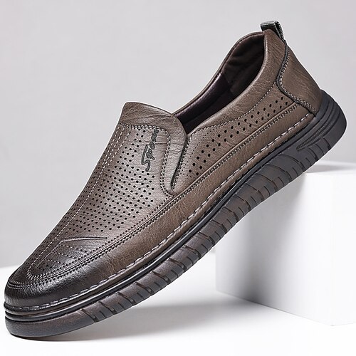 

Homens Mocassins e Slip-Ons Sapatos Confortáveis Casual Ao ar livre Diário Microfibra Respirável Preto Marron Verão