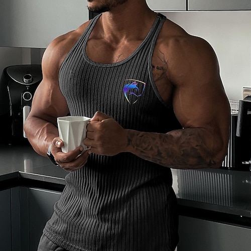 

Per uomo Canotta da corsa Canotta da palestra A coste Senza maniche Gilet / Gilet Sportivo Athleisure Traspirante Traspirazione umidità Morbido Fitness Allenamento in palestra Corsa abbigliamento