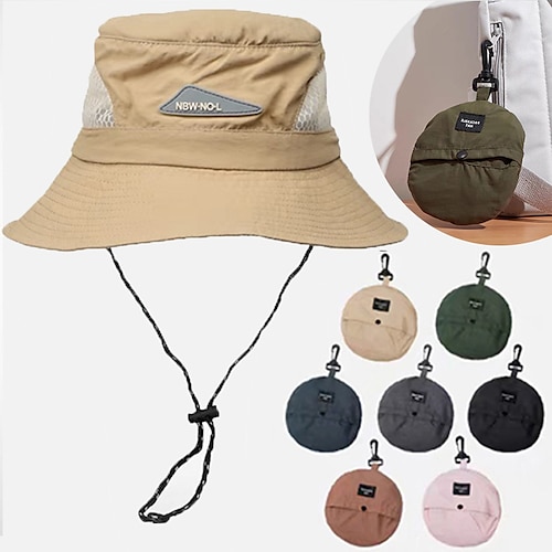 

Men's Women's Sun Hat Hiking Hat Outdoor Waterproof Portable UV Sun Protection Polyester Light Army Green Black Navy Blue for