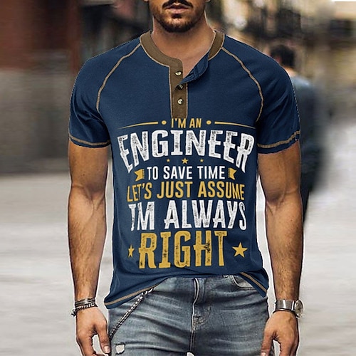 

Per uomo Camicia Henley Maglietta Raglan Pop art Alfabetico Henley Abbigliamento Stampa 3D Esterno Giornaliero Manica corta Collage Bottone giù Di tendenza Originale Comodo