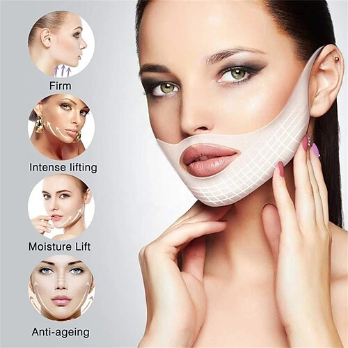 

ansiktsløftning slankemaske nakkemaske ansiktsløftning v lifting chin up patch 4d øreoppstramming skinny masseter dobbel hake redusering