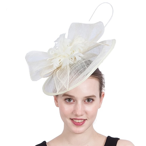 

fascinators sinamay Kentucky Derby Chiesa Retrò Elegante Con Piume Fiocco Copricapo Copricapo