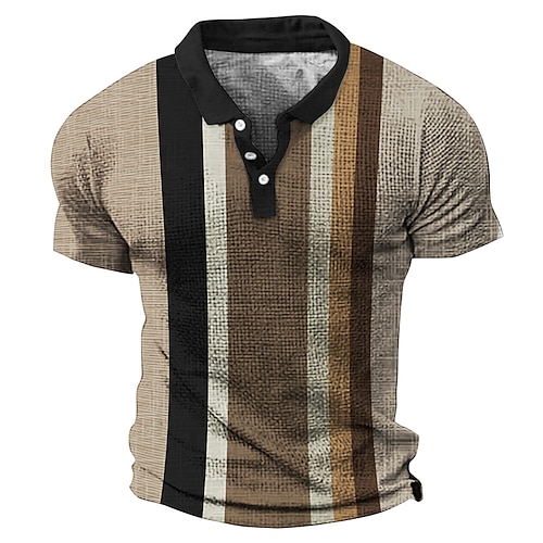 

Per uomo Polo a nido d'ape POLO Camicia da golf Golf A quadri A strisce Stampe astratte Geometria Collo ripiegabile Cachi Grigio Esterno Strada Manica corta Stampa Abbigliamento Di tendenza Originale