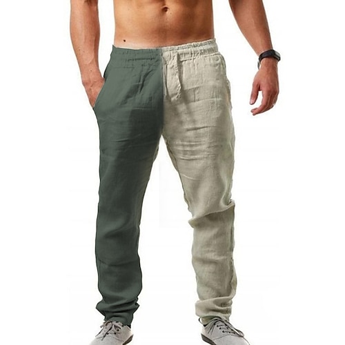 

Hombre Pantalones Pantalones de verano Pantalones de playa Retazos Correa Cintura elástica Bloque de color Plano Comodidad Transpirable Casual Diario Festivos Moda Estilo clásico Azul Piscina Caqui