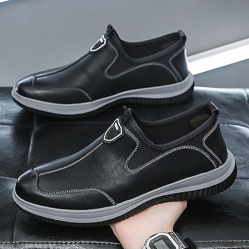 

Homme Mocassins et Slip On Mocassins Mocassins de conduite Décontractées Extérieur du quotidien Marche Polyuréthane Respirable Noir Marron Eté Printemps
