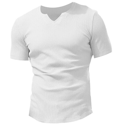 

Herre T-shirt Tee Top Vanlig Pit Strip V-hals Gade Ferierejse Kort Ærme Tøj Mode Designer Basale