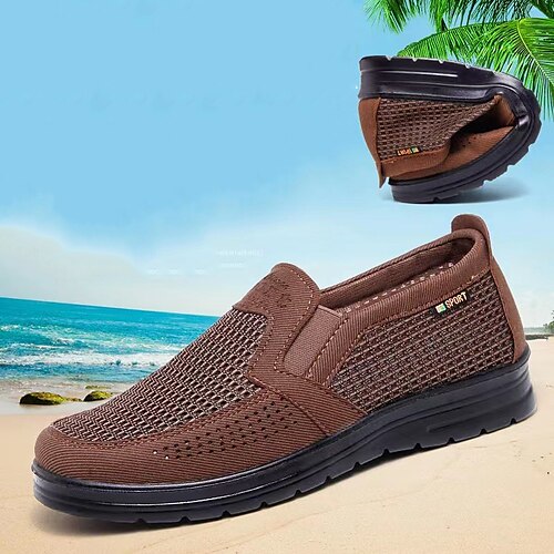 

Per uomo Mocassini e Slip-Ons Scarpe comfort Mocassini di stoffa Informale Esterno Giornaliero Footing Tessuto Traspirante Marrone Grigio Estate