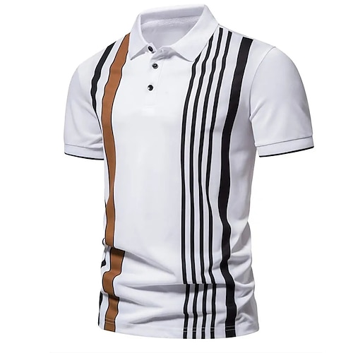 

Per uomo Polo Sportivo POLO Informale Per eventi Bavero Manica corta Di tendenza Essenziale Pop art Banda Pulsante Estate Standard Bianco Giallo Rosa Blu Polo Sportivo