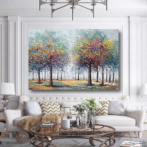 

Peinture à l'huile Hang-peint Peint à la main Format Horizontal Abstrait Paysage contemporain Moderne Toile roulée (sans cadre)