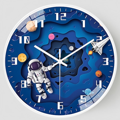 

orologio da parete per camera dei bambini soggiorno silenzioso universo pianeta astronauta orologio orologio spaziale orologio da parete orologio minimalista orologio da parete circolare stile di