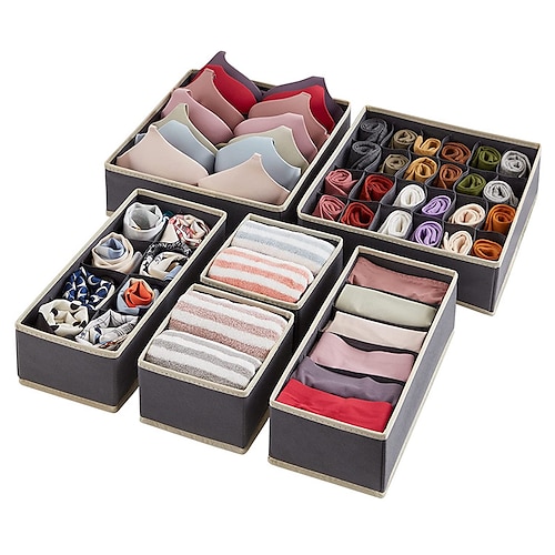 

Schublade Aufbewahrungsbox 4-teiliges Set Faltbarer Kleiderschrank Großes Schlafzimmer Aufbewahrungsbox Socken Unterwäsche Sortierbox Haushaltsunterwäsche Socken BH Sortierbox