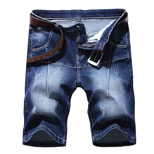 

Herre Jeans Dongerishorts Jean Shorts Lomme dratt عادي Komfort Pustende utendørs Daglig Ut på byen Denimstoff Mote Gatemote Blå Mikroelastisk