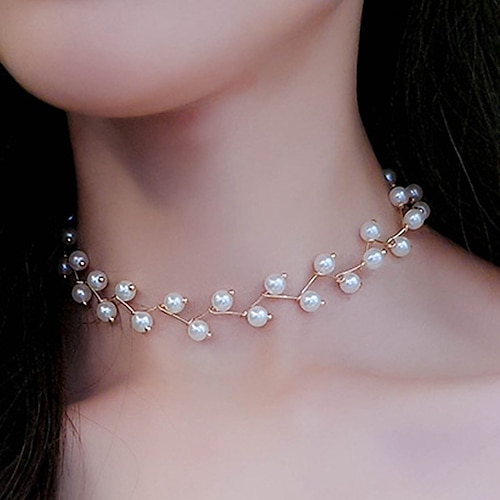 

1PC Choker Necklace For Women's Pearl White Wedding Daily Alloy Classic