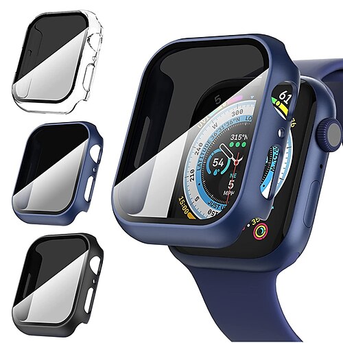 

3-pak urkasse kompatibel med apple watch serie 8 7 41 mm 45 mm / serie 6 5 4 se 40 mm 44 mm ridsefast støvtæt hele vejen rundt privat skærmbeskytter hærdet glas / hårdt pc ur cover