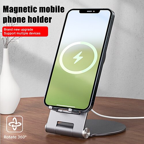 

Magnetic Absorption Wireless Charging Mobile Phone Holder 360 Degrees Rotating Heat Dissipation Wireless Charging