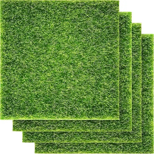 

4 stk kunstgræs falsk græsplæne simulering miniature have ornament dukkehus håndværk figur plante pottehave