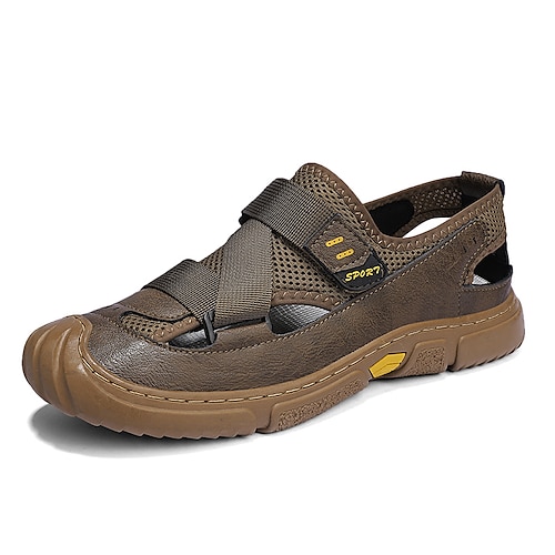 

Herre Sko Sandaler Kontor / Bedrift Penny Loafers Afslappet Daglig Gang Elastisk stof Åndbart Ankelstøvler Sort Kakifarvet Grå Sommer Forår