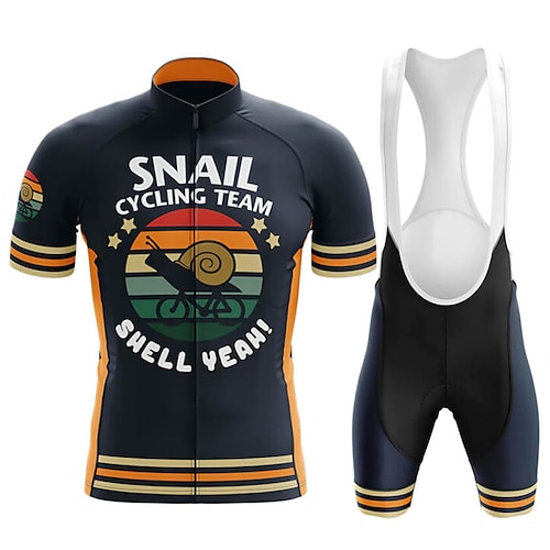

21Grams Herre Sykkeljersey med bib-shorts Kortermet Fjellsykling Veisykling Svart Grafisk Sykkel Fukttransport Hurtigtørkende Spandex sport Grafisk Bokstav & Nummer Klær