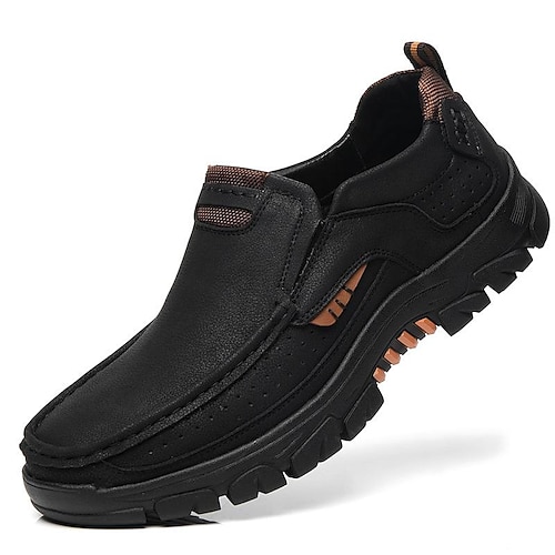 

Homens Mocassins e Slip-Ons Tamanhos Grandes Mocassins de couro Negócio Casual Ao ar livre Diário Microfibra Respirável Preto Marron Verão Primavera