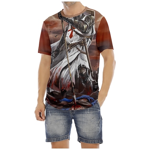 

Le dernier templier croisé Chevaliers templiers Croisé Manches Ajustées Dessin Animé Manga Animé Art graphique Tee-shirt Pour Homme Femme Unisexe Adulte Impression 3D 100 % Polyester Casual Quotidien