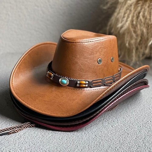 

Cowboy Hat Western hat Wide-brimmed Hat Ameirican 18th Century 19th Century State of Texas Cowboy Cowgirl Hat Men's Women's Costume Vintage Cosplay Hat