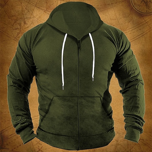 

Hombre Sudadera con capucha y cremallera completa Chaqueta Chaqueta deportiva Negro Rojo Azul Piscina Verde Oscuro Marrón Con Capucha Plano Cremallera Deporte Deportes Ropa de calle Básico Ropa de