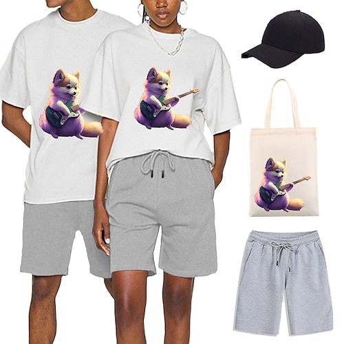 

Dyr Katt T-skjorte Shorts Baseballcapen Trykt mønster Graphic Veske Shorts T-Trøye Til Herre Dame Unisex Voksne Varmstempling 100% Polyester Fritid / hverdag