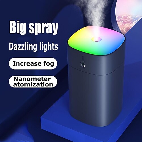 

usb luftfugter stor spray mute soveværelse skrivebord kontor sovesal mini luft aromaterapi gravide kvinder baby farverig atmosfære lampe 400ml