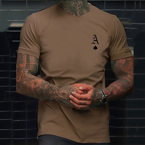 

Herre T skjorte Grafiske T-skjorter Kul skjorte Grafiske trykk Poker Mote Crew-hals Varm stempling Gate Feriereise Kort Erme Trykt mønster Klær Designer Grunnleggende Moderne Moderne