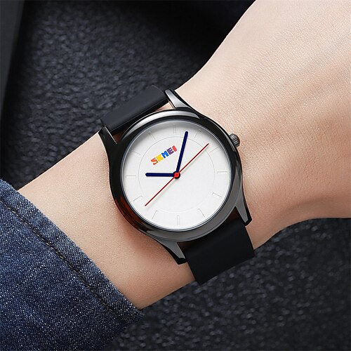 

Reloj de cuarzo skmei para hombre, reloj de pulsera analógico deportivo minimalista elegante, resistente al agua, resistente a los arañazos, correa de silicona, reloj de cuarzo