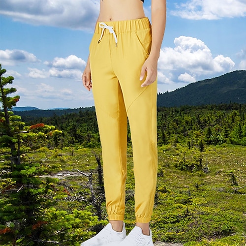 

Per donna Pantaloni da escursione Esterno Standard Portatile Traspirante Morbido Asciugatura rapida Pantaloni A cordoncino Vita elastica Piede a trave Nero Giallo Elastene Pesca Campeggio