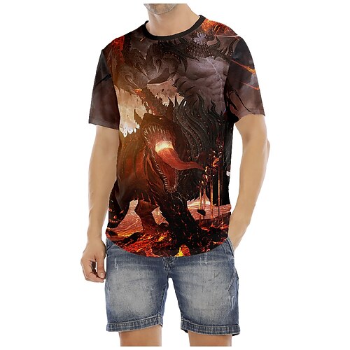 

Masmorras e Dragões Gragon Japonesa/Curta Desenho Mangá Anime Arte Gráfica Camiseta Para Homens Mulheres Unisexo Adulto Impressão 3D 100% Poliéster Casual / Diário