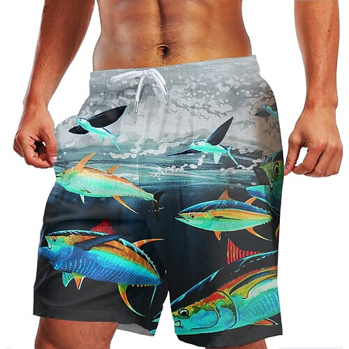 

Per uomo Boxer da mare Pantaloncini da mare Boxer da surf Costume da bagno A cordoncino Con tasche Nuoto Surf Spiaggia Sport acquatici Con stampe Estate Primavera