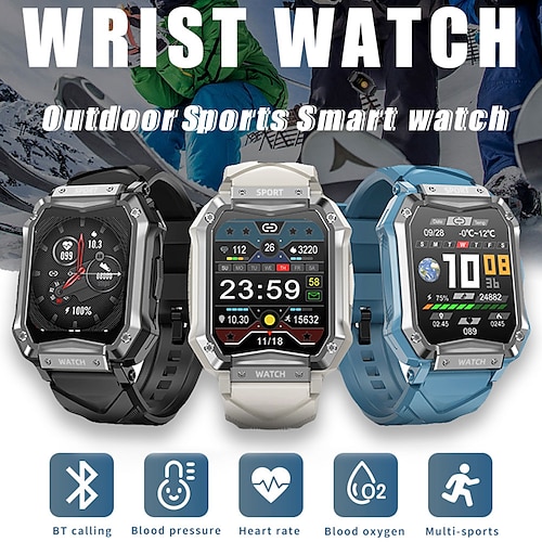 

696 T15 Smart Watch 1.65 inch Smartwatch Fitness Running Watch Bluetooth Pedometer Call Reminder Sleep Tracker Compatible with Android iOS Men Hands-Free Calls Message Reminder Camera Control IP 67