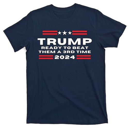 

Трамп футболка мужская футболка футболка графическая футболка повседневный стиль классический стиль письмо Трамп круглый вырез одежда горячая штамповка уличный уличный с коротким рукавом принт дизайнер