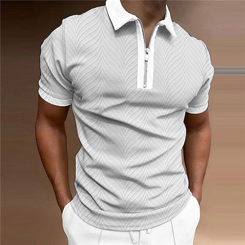 

Per uomo Polo con zip POLO Camicia da golf Golf Stampe astratte Geometria Collo ripiegabile Cachi Grigio Esterno Strada Maniche corte Cerniera Stampa Abbigliamento Di tendenza Originale Informale