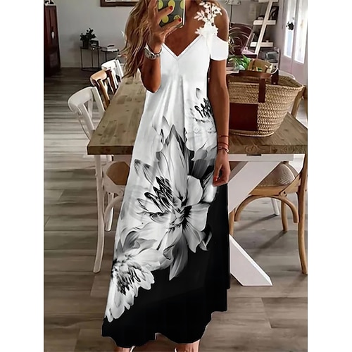 

Per donna Abito lungo Abito lungo Abito casual Abito di pizzo Abito linea A Floreale Di tendenza Streetwear Esterno Giornaliero Appuntamento Pizzo Collage Manica corta Con bretelline Vestito Standard