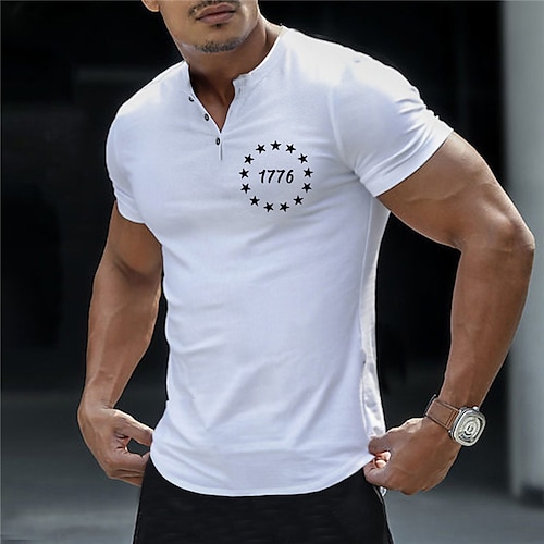 

Per uomo Camicia Henley Pop art Stella Henley Abbigliamento Stampa 3D Esterno Giornaliero Manica corta Bottone giù Stampa Di tendenza Originale Comodo