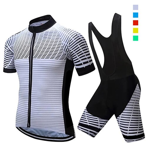 

21Grams Herre Cykeltrøje og shorts med seler Kortærmet Bjerg Cykling Vej Cykling Gul Rød Blå Cykel Tøjsæt 3D Måtte Åndbart Svedtransporende Tilbage til lomme Hurtigtørrende Polyester Spandex Sport