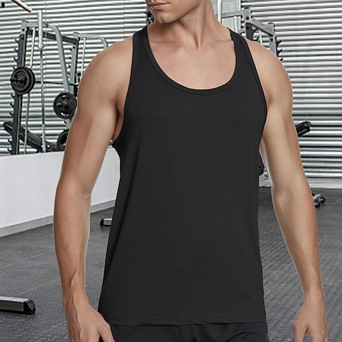 

Herre Tanktop Vest Top Underskorte Racerback tanktoppe Ærmeløs skjorte Vanlig U-hals Sport & Udendørs Ferierejse Uden ærmer Tøj Mode Daglig Sport Muskel