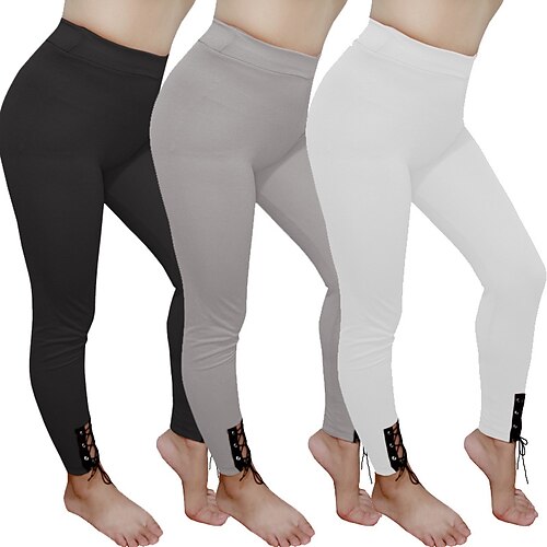 

Dame Yogabukser Snorer Midjekontroll Rumpeløft Høy Midje Yoga & Danse Sko Trening Treningsøkt Leggings Bunner Mørkegrå Svart Hvit Spandex sport Sportsklær Høy Elastisitet Mager