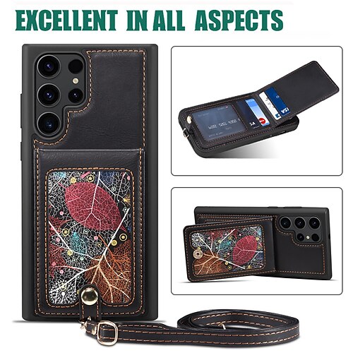 

Phone Case For Samsung Galaxy Back Cover S23 Ultra Plus S23 S22 S22 Plus Ultra with Stand Full Body Protective Four Corners Drop Resistance Graphic TPU PU Leather