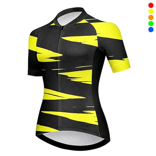 

21Grams Mujer Maillot de Ciclismo Manga Corta Bicicleta Camiseta con 3 bolsillos traseros MTB Bicicleta Montaña Ciclismo Carretera Transpirable Dispersor de humedad Secado rápido Bandas Reflectantes