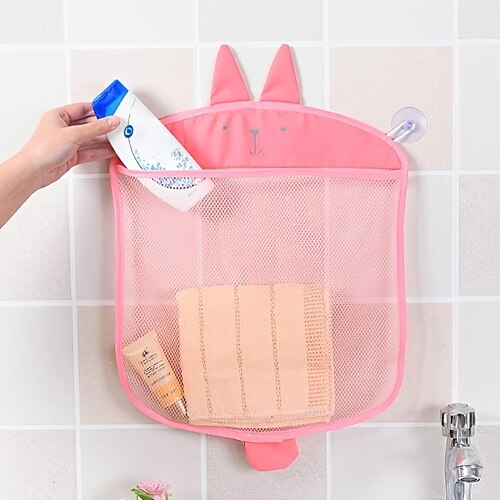 

Baby Bathroom Mesh Bag Sucker Design For Children Bath Toys Kid Basket Cartoon Animal Shapes Cloth Sand Toys Storage Net Bag