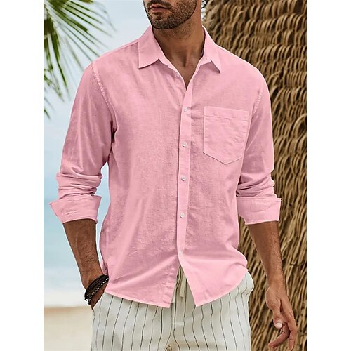 

Per uomo Camicia Camicia con bottoni Camicia estiva Maglietta informale Nero Rosa Blu scuro Grigio Manica lunga Liscio Bavero Giornaliero Da mare Tasca frontale Abbigliamento Di tendenza Informale