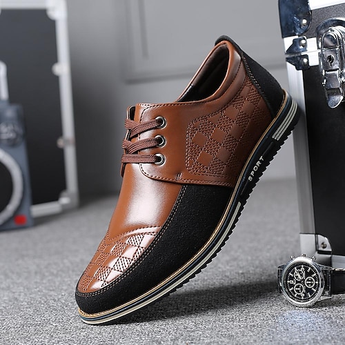 

Homens Oxfords Tamanhos Grandes Negócio Casual Formais Ao ar livre Diário Caminhada Microfibra Preto Azul Marron Primavera Outono